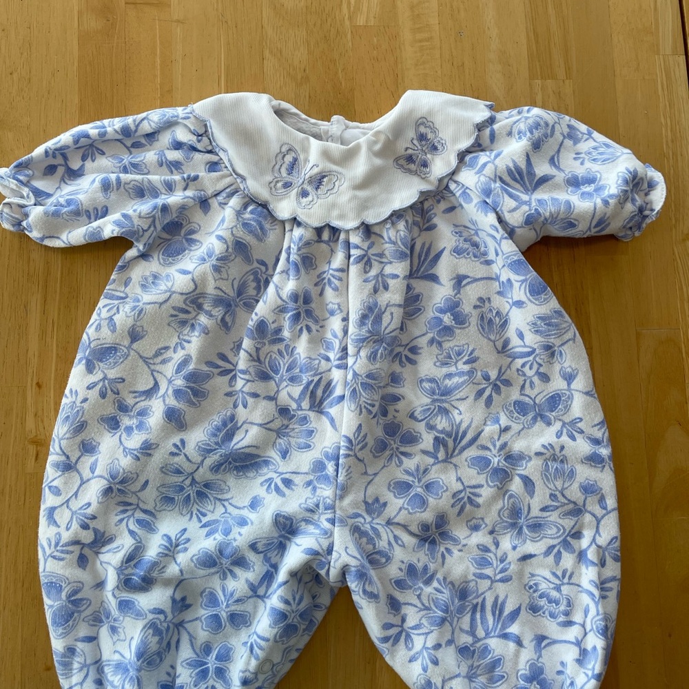 Vintage Lavender Butterfly Romper Girls 6-9 Months